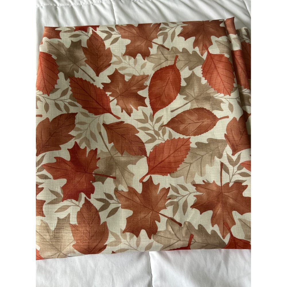 Mainstream International Autumn Fall Leaf Tablecloth Rust Orange Beige Polyester